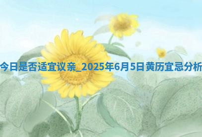 今日是否适宜议亲,2025年6月5日黄历宜忌分析