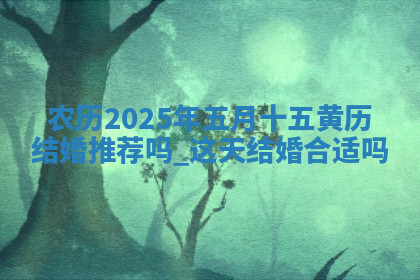 农历2025年五月十五黄历结婚推荐吗,这天结婚合适吗 农历2025年五月十五黄历结婚推荐吗,这天结婚合适吗
