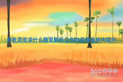 月老灵签求什么最灵解析让你的爱情运势大提升